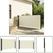 The Living Store Seitenmarkise Ausziehbar Creme 120x600 cm