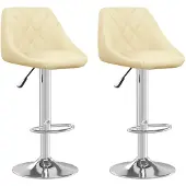 Syfax Barhocker 2 Stk. Creme Kunstleder
