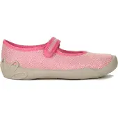 Befado Rosa Mädchenschuhe mit Klettverschluss, rutschfester 2 cm Sohle