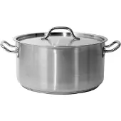 TRIZERATOP Niedriger Edelstahl-Gastro-Topf mit Deckel 36 x 18 cm, 18,3 l