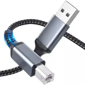 Reagle USB A zu B Druckerkabel 5 Meter Hochwertiges Datenkabel für Drucker Scanner USB 2.0 Geschwindigkeit Stabiles Nylongeflecht mit Metallsteckern