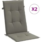 Syfax Hochlehner-Auflagen 2 Stk. Melange Dunkelgrau 120x50x4 cm Stoff