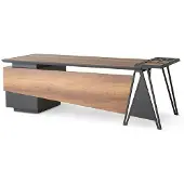 AEA Schreibtisch Bürotisch Arbeitszimmer Braun Grau Zweifarbig Modern Design