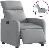 Syfax Relaxsessel Elektrisch Hellgrau Stoff