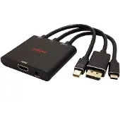 Roline Adapterkabel Mini DisplayPort / DisplayPort / Typ C - HDMI, Aktiv, 0,15 m