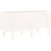 Syfax Hochbeet Weiß 121x50x57 cm Massivholz Kiefer