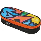 Herlitz Neon Art, Hartschalenetui für Stifte, Polyester, Mehrfarbig, Muster, Reißverschluss, Kind