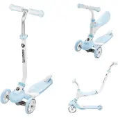 HyperMotion 5-in-1 Kinderroller mit Schiebefunktion und Gummirädern, blau
