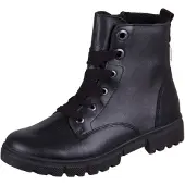 Ricosta Stiefelette SURI für kleine Winterfreunde echt Leder Glattleder Reißverschluss Schnürung Warmfutter Mädchen Schwarz Größe 33