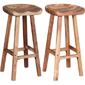 Syfax Barhocker 2 Stk. Massivholz Akazie