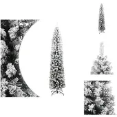 vidaXL Künstlicher Weihnachtsbaum Schlank mit Schnee Grün 210 cm PVC - Weihnachtsbäume