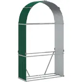 Syfax Kaminholzunterstand Grün 120x45x210 cm Verzinkter Stahl