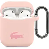 Lacoste Liquid Silicone Glossy Printing Logo Case fr AirPods 1/2 Pink