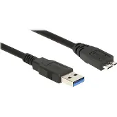 DeLOCK 85073, 1,5 m, USB A, Micro-USB B, USB 3.2 Gen 1 (3.1 Gen 1), Männlich/Männlich, Schwarz