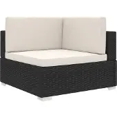 Syfax Modular-Sofa-Eckteil 1 Stk. + Auflagen Poly Rattan Schwarz