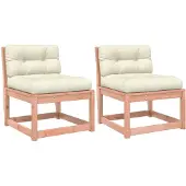 Syfax Gartensofas mit Kissen 2 Stk. Massivholz Douglasie
