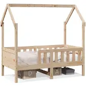 Syfax Kinderbett Hausbett 80x160 cm Massivholz Kiefer