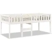 Syfax Kinderbett ohne Matratze Weiß 90x190 cm Massivholz Kiefer