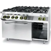 Hendi Gaskocher Kitchen Line 6Brenner-Konvektionsofen-GN1/1