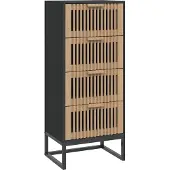Syfax Highboard Schwarz 40x30x95 cm Holzwerkstoff