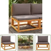 The Living Store Gartensessel ohne Armlehnen mit Kissen Massivholz Akazie