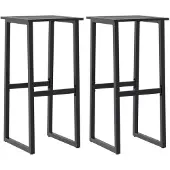 Syfax Barhocker 2 Stk. Schwarz 38x38x80 cm Pulverbeschichteter Stahl