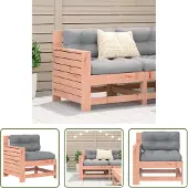 The Living Store Gartensofa mit Armlehne und Kissen Massivholz Douglasie