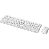 Logitech Signature Slim Combo MK950, Kabellos, RF Wireless + Bluetooth, Scherenschalter, QWERTY, Weiß, Maus enthalten