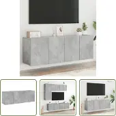 The Living Store TV-Wandschränke 2 Stk. Betongrau 60x30x41 cm