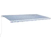 Syfax Markise Manuell Einziehbar 600x350 cm Blau und Weiß
