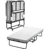 Vevor Klappbett, Einzelbett mit Memory-Schaum-Matratze (190 x 98 cm), 204,1 kg schweres Gästebett für Erwachsene, Metallbett für Schlafzimmer und Wohnzimmer