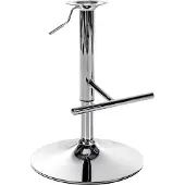 CLP Barhocker-Gestell Mit T-Fußstütze I Höhenverstellbare Barstuhl-Säule I 10 x 10 cm Lochabstand, Farbe: chrom