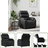 The Living Store Relaxsessel Schwarz Kunstleder