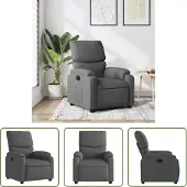 The Living Store Relaxsessel Dunkelgrau Stoff