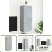 The Living Store TV-Wandschrank Betongrau 40,5x30x102 cm Holzwerkstoff