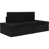 Sonstiges Modulares 2-Sitzer-Sofa Poly Rattan Schwarz