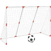 Syfax Fußballtor für Kinder mit Bällen 2-in-1 Weiß 184x64x124 cm