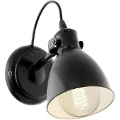 Eglo Vintage-Wandleuchte Priddy, schwarz
