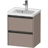 Duravit Ketho.2 Waschtischunterbau wandhängend, 2 Schubkästen, 484x549x375mm, für D-Neo 074250, K25280043430000, Farbe: Basalt Matt Dekor
