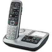 Gigaset E560A, DECT-Telefon, Kabelloses Mobilteil, Freisprecheinrichtung, 200 Eintragungen, Anrufer-Identifikation, Schwarz, Silber