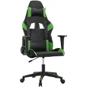 Syfax Gaming-Stuhl mit Massagefunktion Schwarz und Grün Kunstleder