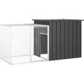 Syfax Hühnerkäfig Anthrazit 200x91x100 cm Verzinkter Stahl