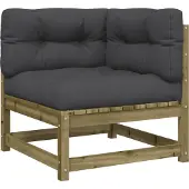 Syfax Garten-Ecksofa mit Kissen Kiefernholz Imprägniert