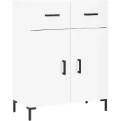 Syfax Sideboard Hochglanz-Weiß 69,5x34x90 cm Holzwerkstoff