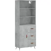 Syfax Highboard Betongrau 69,5x34x180 cm Holzwerkstoff