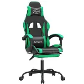 Syfax Gaming-Stuhl mit Fußstütze Drehbar Schwarz & Grün Kunstleder