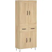 Syfax Highboard Sonoma-Eiche 69,5x34x180 cm Holzwerkstoff