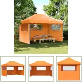 The Living Store Partyzelt Faltbar Pop-Up mit 3 Seitenteilen Orange
