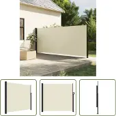 The Living Store Seitenmarkise Ausziehbar Creme 180x300 cm
