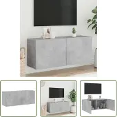The Living Store TV-Wandschrank Betongrau 100x30x41 cm